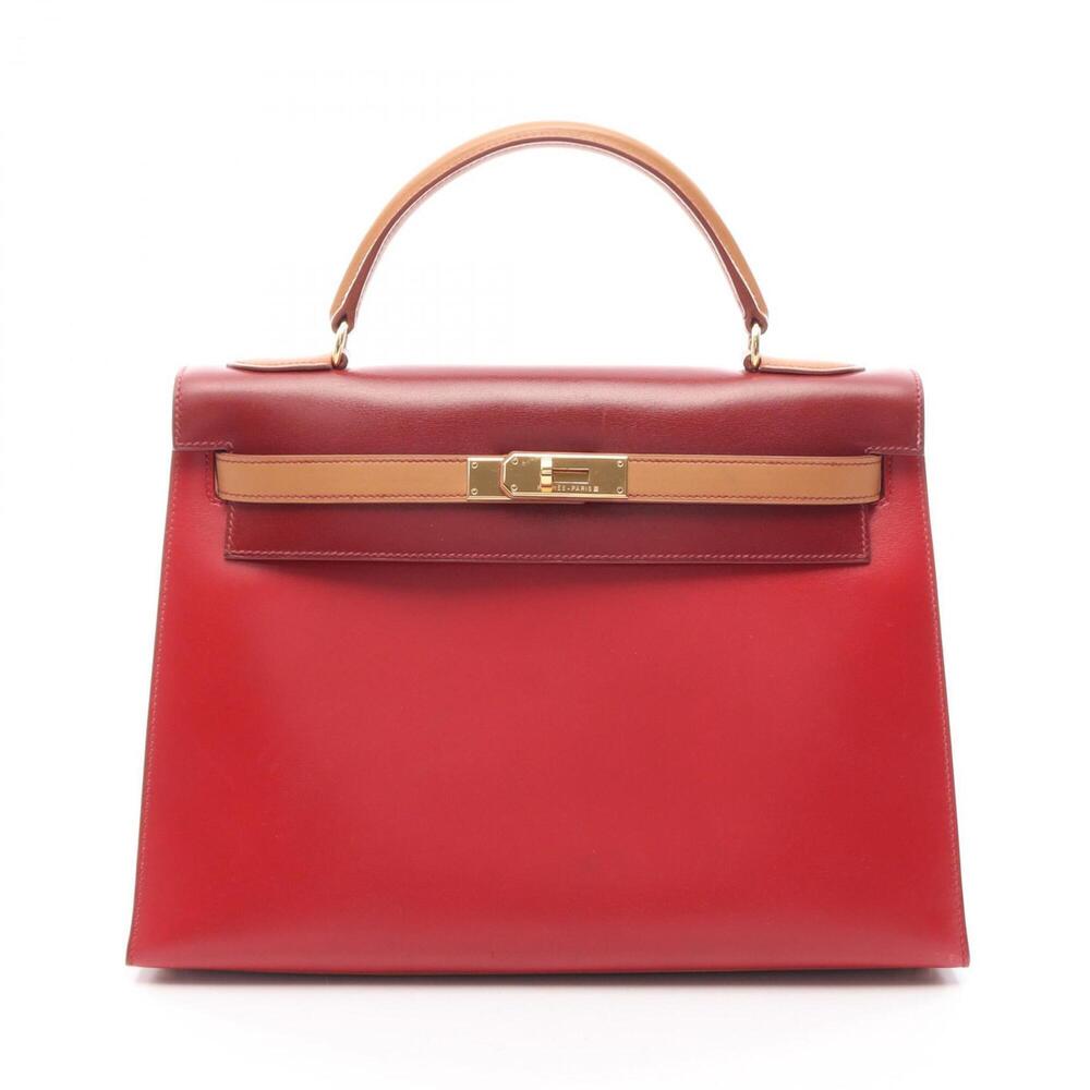 Hermes Kelly 32 Tricolor 2-Way Handbag, Calfskin (Cowhide), Box Calf Leather,...